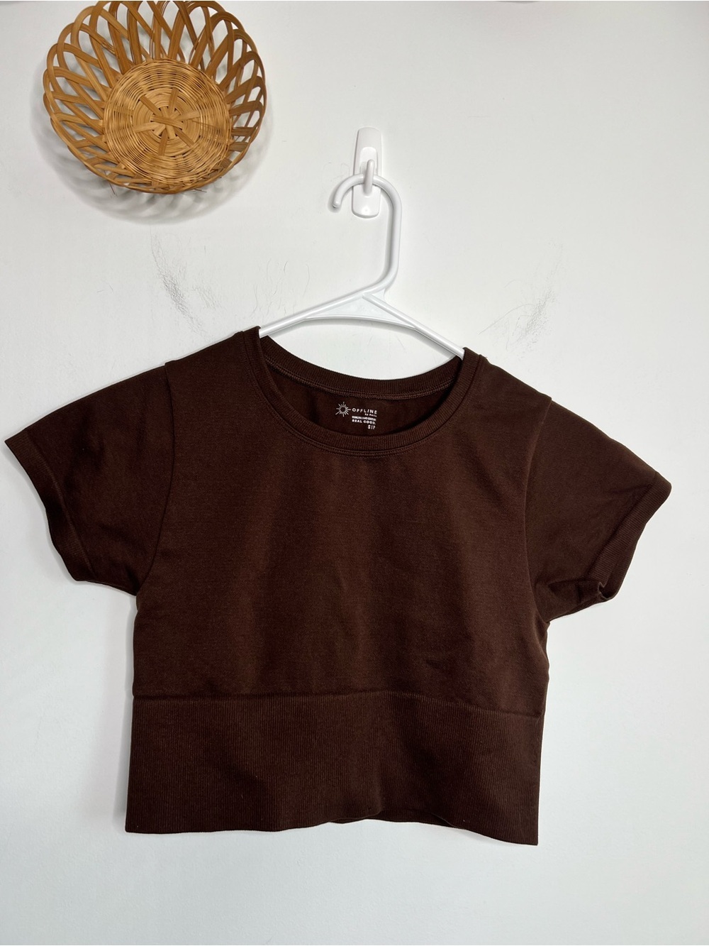 Aerie Sidewalk Seamless Cropped T-Shirt Size Small